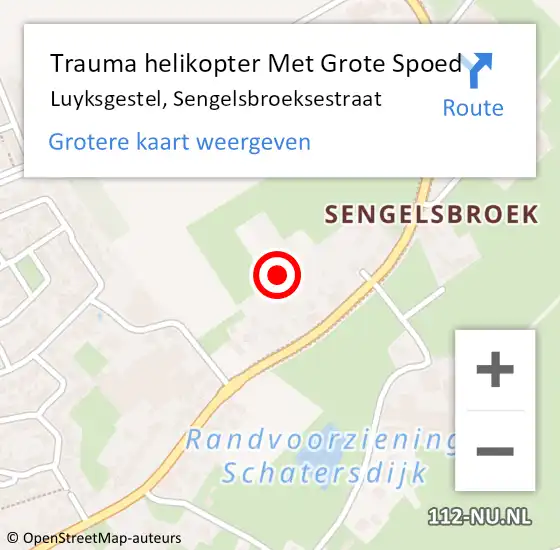 Locatie op kaart van de 112 melding: Trauma helikopter Met Grote Spoed Naar Luyksgestel, Sengelsbroeksestraat op 28 november 2021 19:10