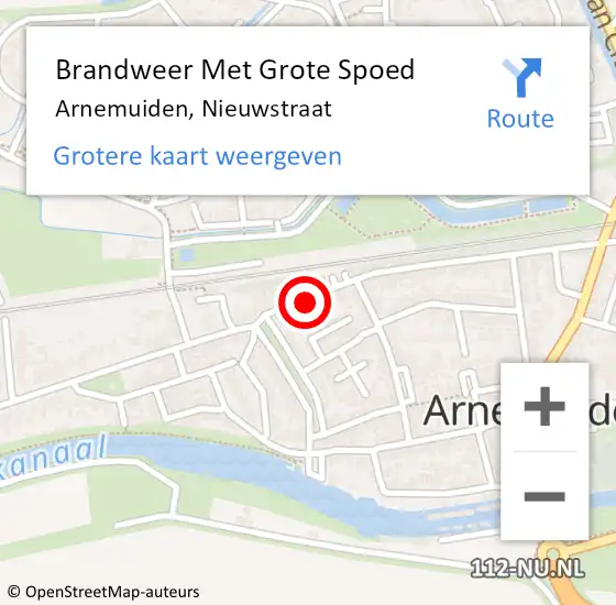 Locatie op kaart van de 112 melding: Brandweer Met Grote Spoed Naar Arnemuiden, Nieuwstraat op 28 november 2021 19:12