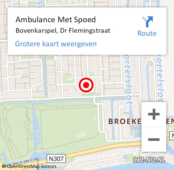 Locatie op kaart van de 112 melding: Ambulance Met Spoed Naar Bovenkarspel, Dr Flemingstraat op 28 november 2021 19:15