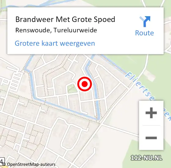 Locatie op kaart van de 112 melding: Brandweer Met Grote Spoed Naar Renswoude, Tureluurweide op 28 november 2021 19:47