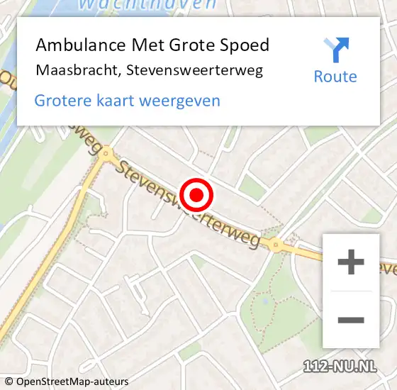 Locatie op kaart van de 112 melding: Ambulance Met Grote Spoed Naar Maasbracht, Stevensweerterweg op 28 november 2021 19:54