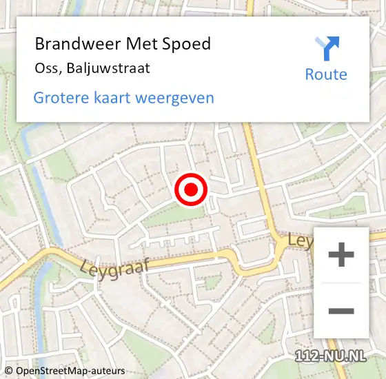 Locatie op kaart van de 112 melding: Brandweer Met Spoed Naar Oss, Baljuwstraat op 28 november 2021 20:07