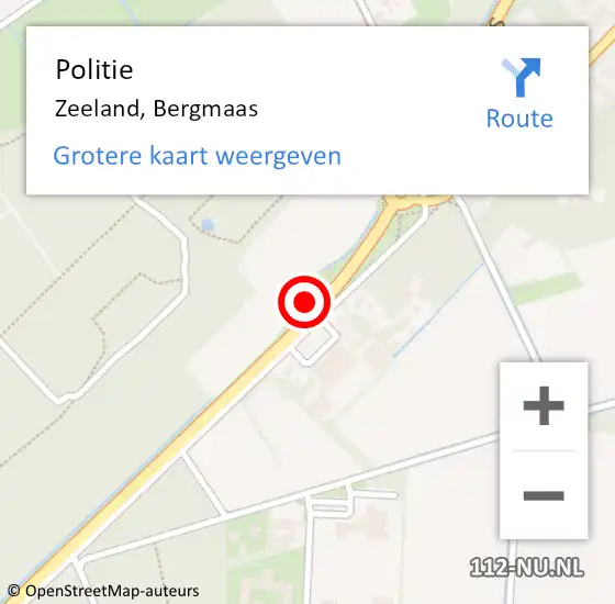 Locatie op kaart van de 112 melding: Politie Zeeland, Bergmaas op 28 november 2021 20:23