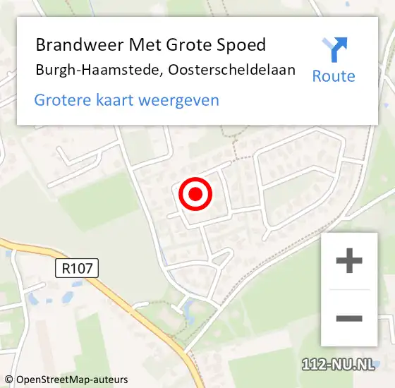 Locatie op kaart van de 112 melding: Brandweer Met Grote Spoed Naar Burgh-Haamstede, Oosterscheldelaan op 28 november 2021 20:31