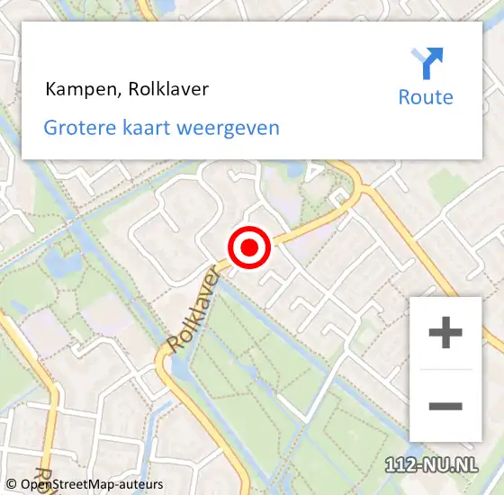 Locatie op kaart van de 112 melding:  Kampen, Rolklaver op 28 november 2021 21:02