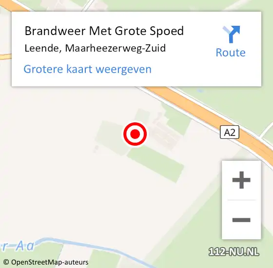 Locatie op kaart van de 112 melding: Brandweer Met Grote Spoed Naar Leende, Maarheezerweg-Zuid op 28 november 2021 21:25