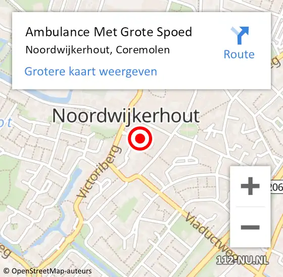 Locatie op kaart van de 112 melding: Ambulance Met Grote Spoed Naar Noordwijkerhout, Coremolen op 28 november 2021 22:32