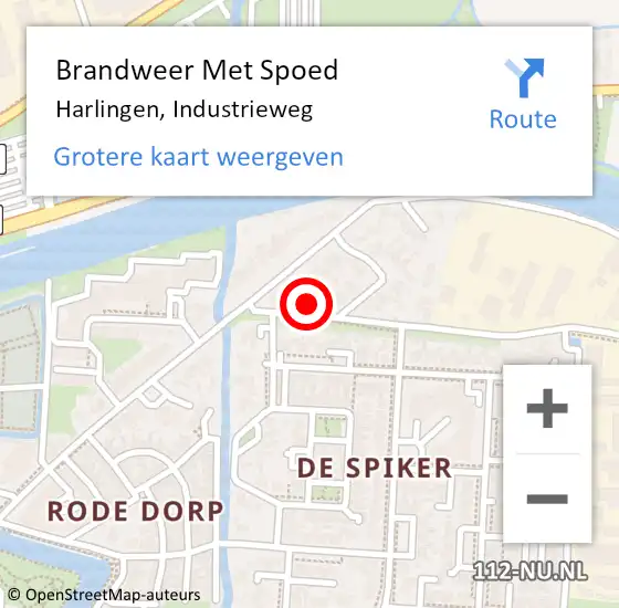 Locatie op kaart van de 112 melding: Brandweer Met Spoed Naar Harlingen, Industrieweg op 29 november 2021 01:48