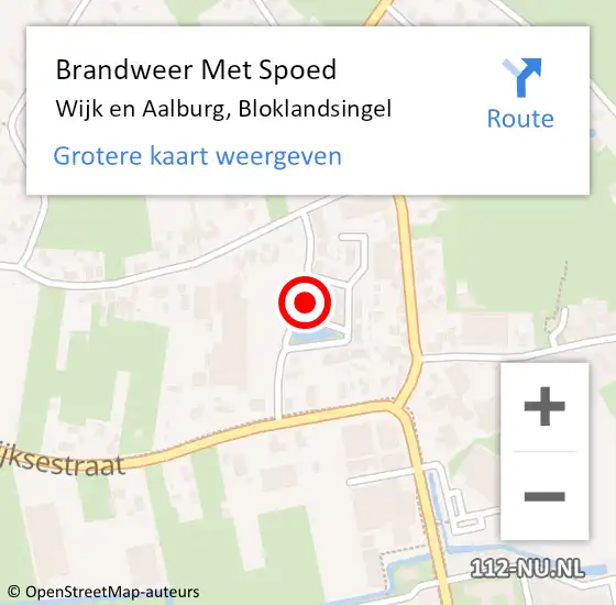 Locatie op kaart van de 112 melding: Brandweer Met Spoed Naar Wijk en Aalburg, Bloklandsingel op 29 november 2021 02:07