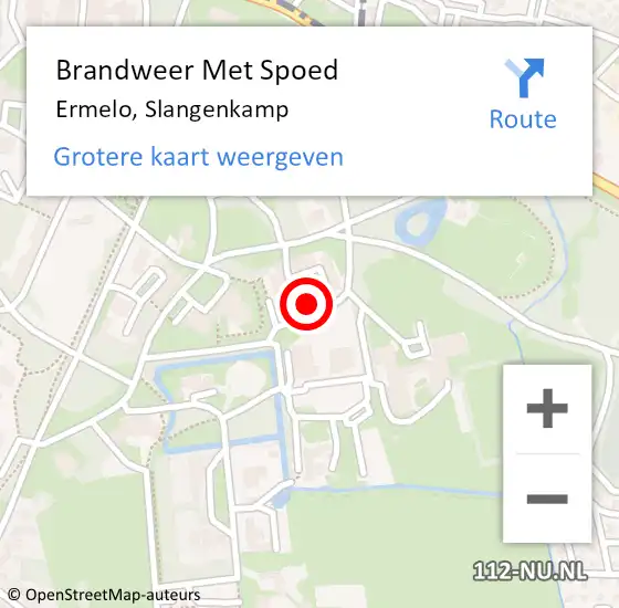 Locatie op kaart van de 112 melding: Brandweer Met Spoed Naar Ermelo, Slangenkamp op 29 november 2021 03:24