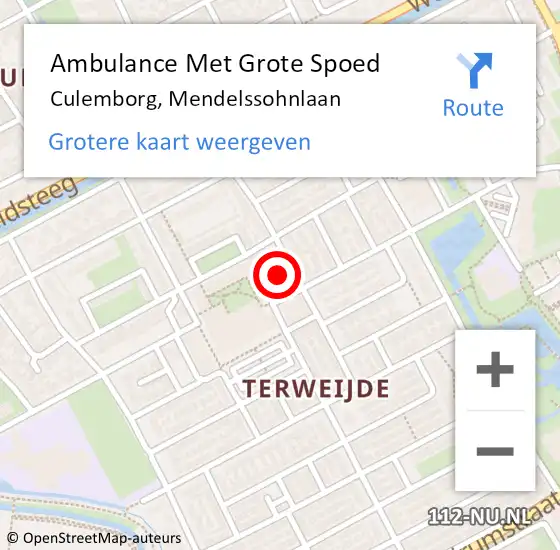 Locatie op kaart van de 112 melding: Ambulance Met Grote Spoed Naar Culemborg, Mendelssohnlaan op 29 november 2021 03:46