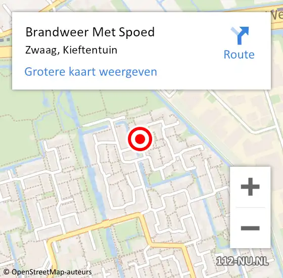 Locatie op kaart van de 112 melding: Brandweer Met Spoed Naar Zwaag, Kieftentuin op 29 november 2021 04:42