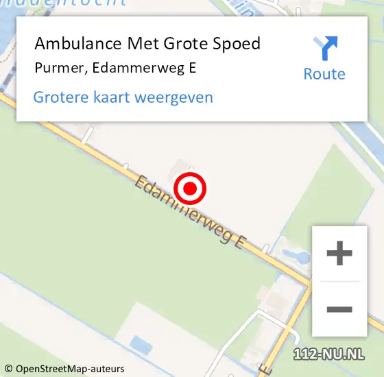 Locatie op kaart van de 112 melding: Ambulance Met Grote Spoed Naar Purmer, Edammerweg E op 29 november 2021 05:51