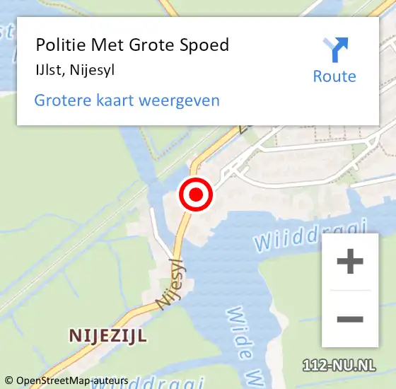 Locatie op kaart van de 112 melding: Politie Met Grote Spoed Naar IJlst, Nijesyl op 29 november 2021 06:44