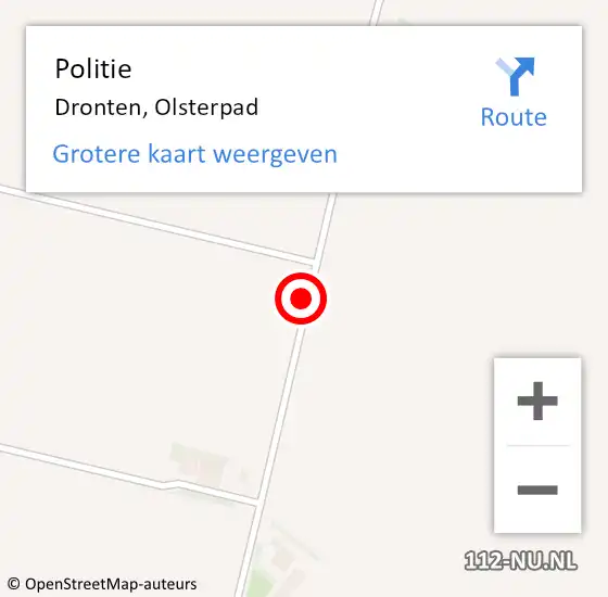 Locatie op kaart van de 112 melding: Politie Dronten, Olsterpad op 29 november 2021 07:19