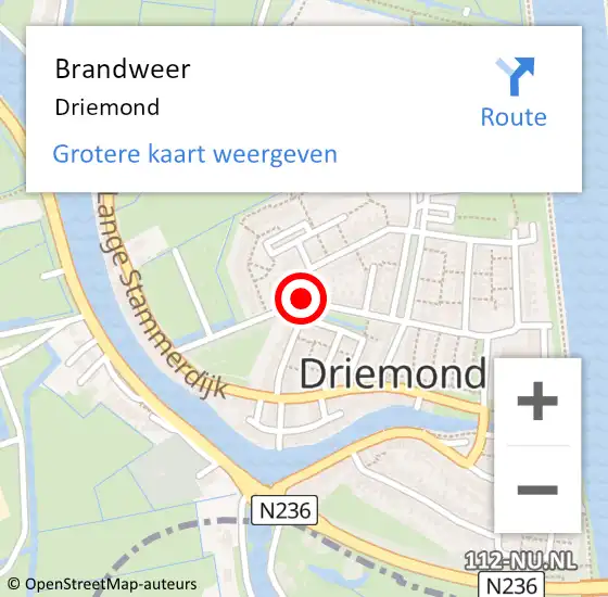 Locatie op kaart van de 112 melding: Brandweer Driemond op 30 juni 2014 18:55