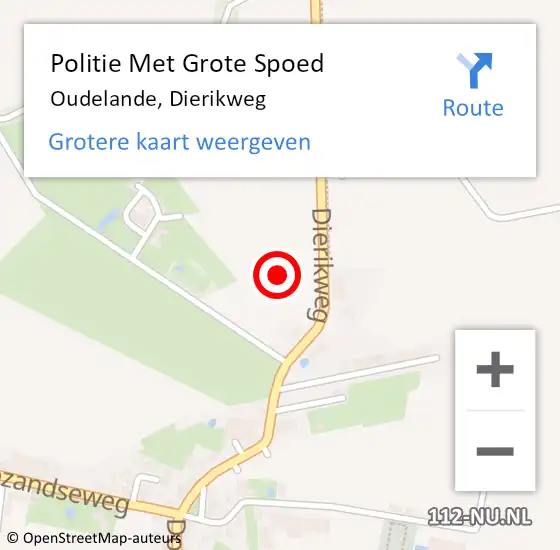 Locatie op kaart van de 112 melding: Politie Met Grote Spoed Naar Oudelande, Dierikweg op 29 november 2021 08:08