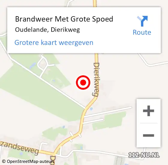 Locatie op kaart van de 112 melding: Brandweer Met Grote Spoed Naar Oudelande, Dierikweg op 29 november 2021 08:10