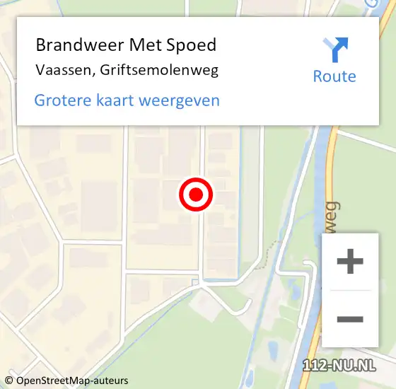 Locatie op kaart van de 112 melding: Brandweer Met Spoed Naar Vaassen, Griftsemolenweg op 29 november 2021 08:11