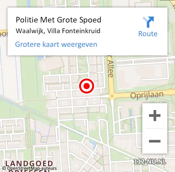 Locatie op kaart van de 112 melding: Politie Met Grote Spoed Naar Waalwijk, Villa Fonteinkruid op 29 november 2021 08:37