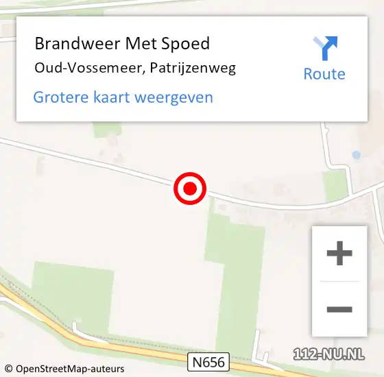 Locatie op kaart van de 112 melding: Brandweer Met Spoed Naar Oud-Vossemeer, Patrijzenweg op 30 juni 2014 19:00