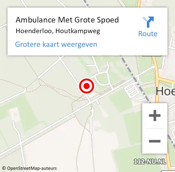 Locatie op kaart van de 112 melding: Ambulance Met Grote Spoed Naar Hoenderloo, Houtkampweg op 29 november 2021 09:04