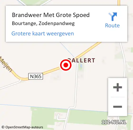 Locatie op kaart van de 112 melding: Brandweer Met Grote Spoed Naar Bourtange, Zodenpandweg op 29 november 2021 09:25