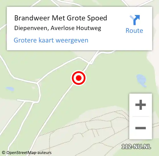 Locatie op kaart van de 112 melding: Brandweer Met Grote Spoed Naar Diepenveen, Averlose Houtweg op 30 juni 2014 19:03