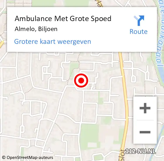 Locatie op kaart van de 112 melding: Ambulance Met Grote Spoed Naar Almelo, Biljoen op 29 november 2021 09:49