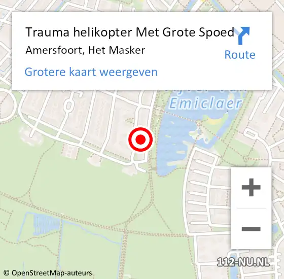 Locatie op kaart van de 112 melding: Trauma helikopter Met Grote Spoed Naar Amersfoort, Het Masker op 29 november 2021 11:25