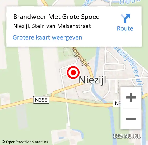 Locatie op kaart van de 112 melding: Brandweer Met Grote Spoed Naar Niezijl, Stein van Malsenstraat op 29 november 2021 12:37