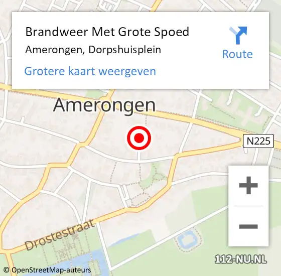 Locatie op kaart van de 112 melding: Brandweer Met Grote Spoed Naar Amerongen, Dorpshuisplein op 29 november 2021 12:39