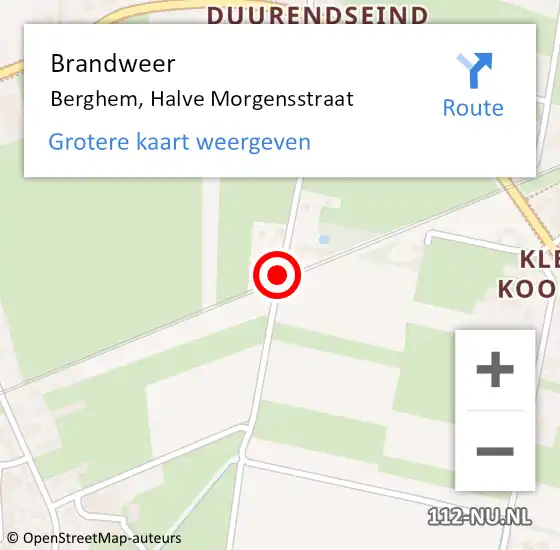 Locatie op kaart van de 112 melding: Brandweer Berghem, Halve Morgensstraat op 6 oktober 2013 21:26