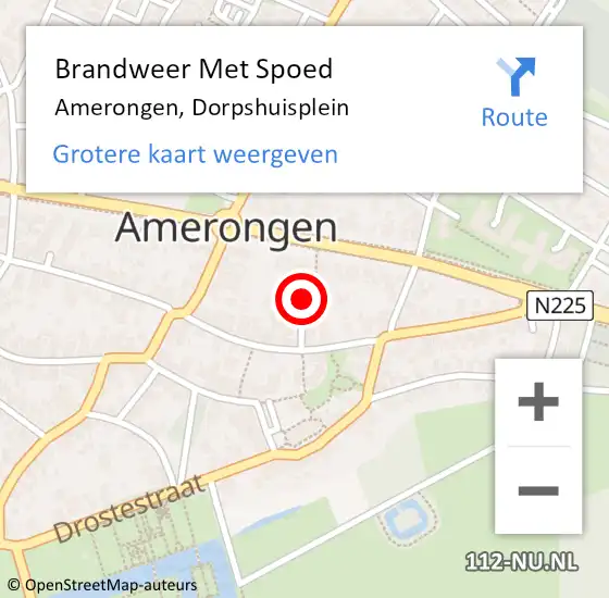 Locatie op kaart van de 112 melding: Brandweer Met Spoed Naar Amerongen, Dorpshuisplein op 29 november 2021 13:17