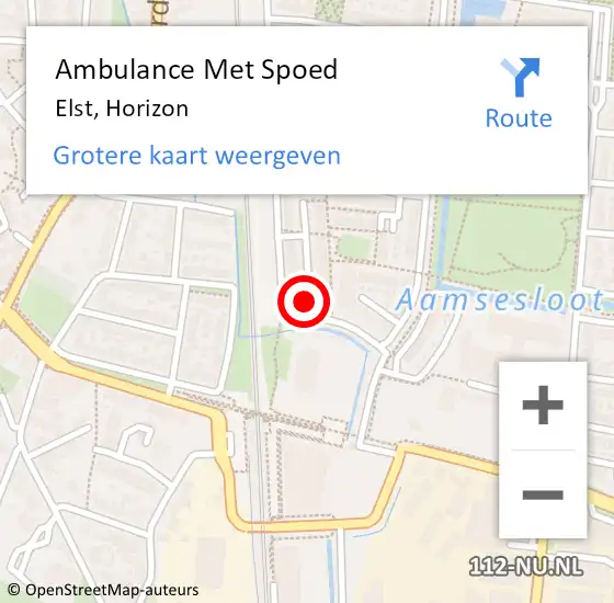 Locatie op kaart van de 112 melding: Ambulance Met Spoed Naar Elst, Horizon op 29 november 2021 13:26