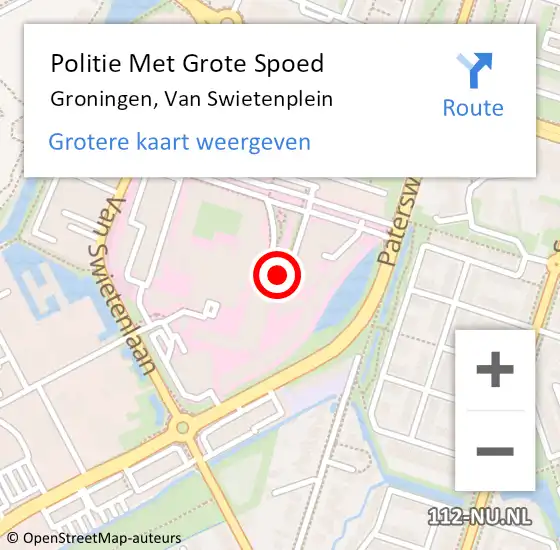 Locatie op kaart van de 112 melding: Politie Met Grote Spoed Naar Groningen, Van Swietenplein op 29 november 2021 13:34