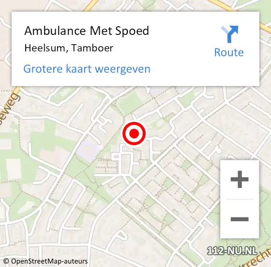 Locatie op kaart van de 112 melding: Ambulance Met Spoed Naar Heelsum, Tamboer op 29 november 2021 13:36