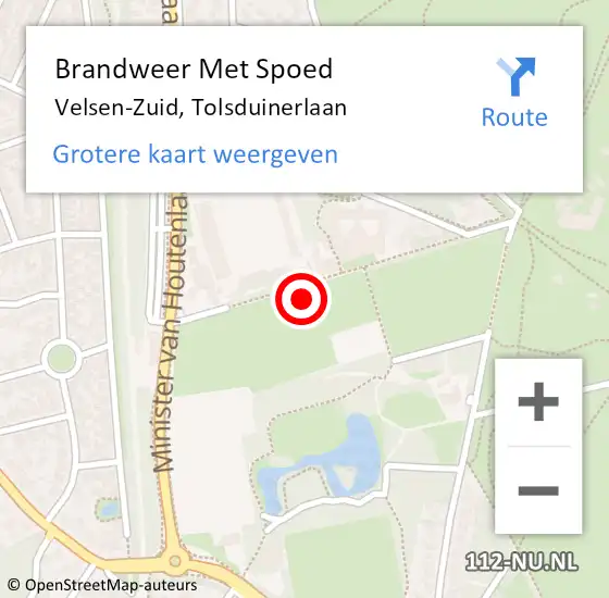 Locatie op kaart van de 112 melding: Brandweer Met Spoed Naar Velsen-Zuid, Tolsduinerlaan op 29 november 2021 14:18