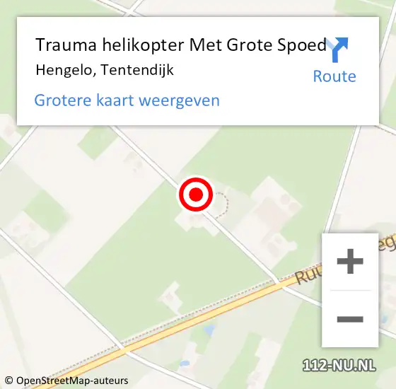 Locatie op kaart van de 112 melding: Trauma helikopter Met Grote Spoed Naar Hengelo, Tentendijk op 29 november 2021 14:20