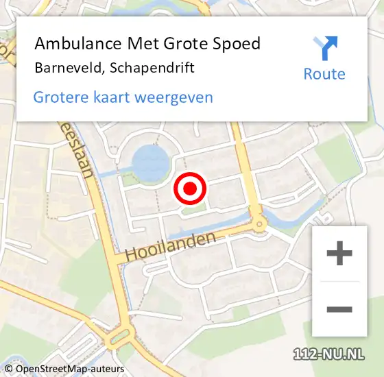 Locatie op kaart van de 112 melding: Ambulance Met Grote Spoed Naar Barneveld, Schapendrift op 29 november 2021 14:33