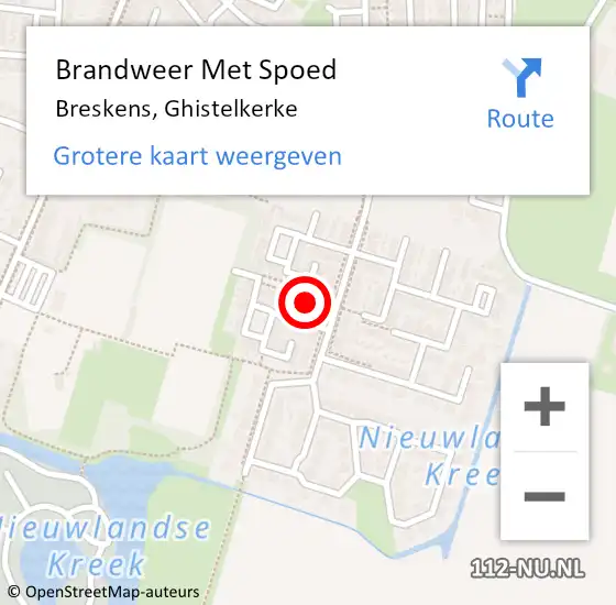 Locatie op kaart van de 112 melding: Brandweer Met Spoed Naar Breskens, Ghistelkerke op 29 november 2021 15:07