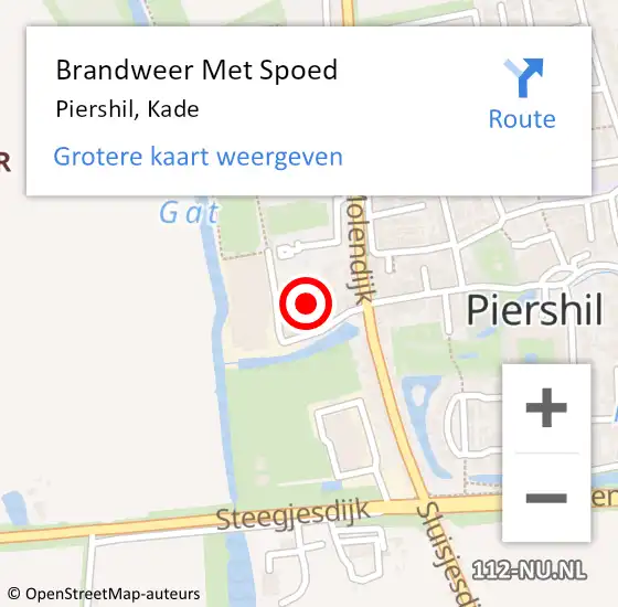 Locatie op kaart van de 112 melding: Brandweer Met Spoed Naar Piershil, Kade op 29 november 2021 15:09