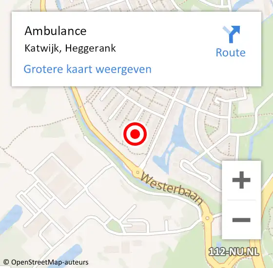 Locatie op kaart van de 112 melding: Ambulance Katwijk, Heggerank op 30 juni 2014 19:53