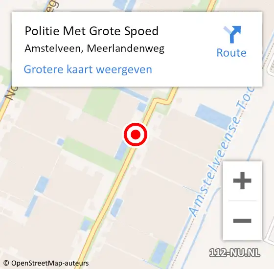 Locatie op kaart van de 112 melding: Politie Met Grote Spoed Naar Amstelveen, Meerlandenweg op 29 november 2021 15:37