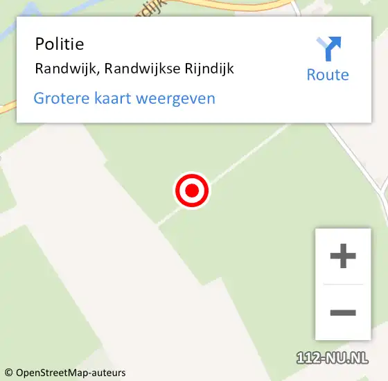Locatie op kaart van de 112 melding: Politie Randwijk, Randwijkse Rijndijk op 29 november 2021 16:00
