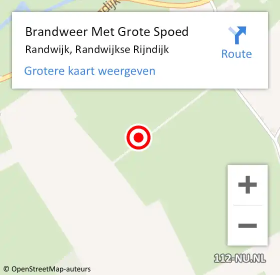 Locatie op kaart van de 112 melding: Brandweer Met Grote Spoed Naar Randwijk, Randwijkse Rijndijk op 29 november 2021 16:01