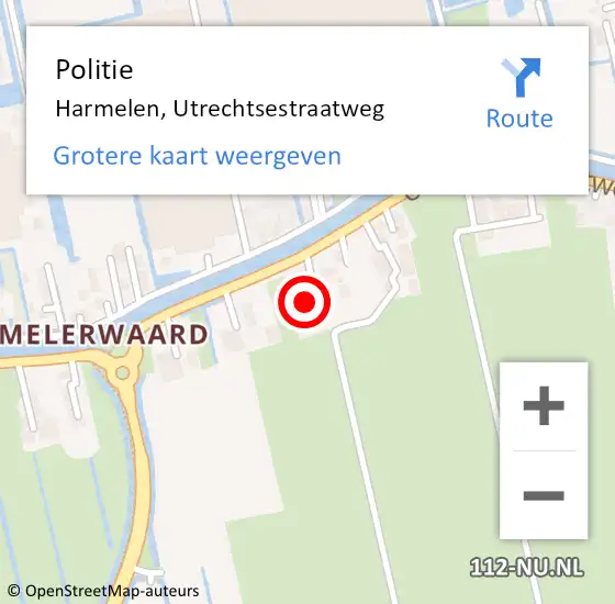 Locatie op kaart van de 112 melding: Politie Harmelen, Utrechtsestraatweg op 29 november 2021 16:04