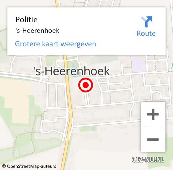 Locatie op kaart van de 112 melding: Politie 's-Heerenhoek op 29 november 2021 16:11