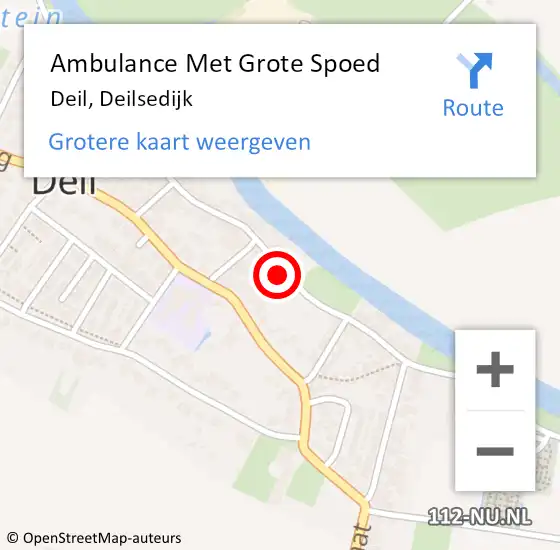 Locatie op kaart van de 112 melding: Ambulance Met Grote Spoed Naar Deil, Deilsedijk op 29 november 2021 16:37