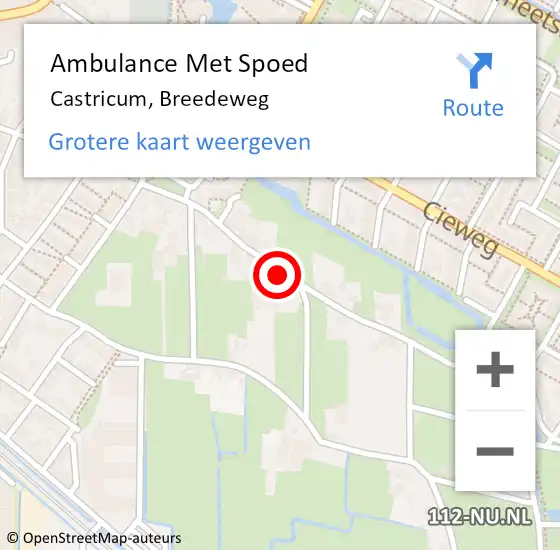 Locatie op kaart van de 112 melding: Ambulance Met Spoed Naar Castricum, Breedeweg op 29 november 2021 16:37